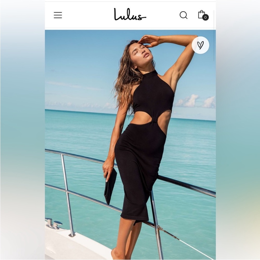 Lulus Black Cutout Midi Dress